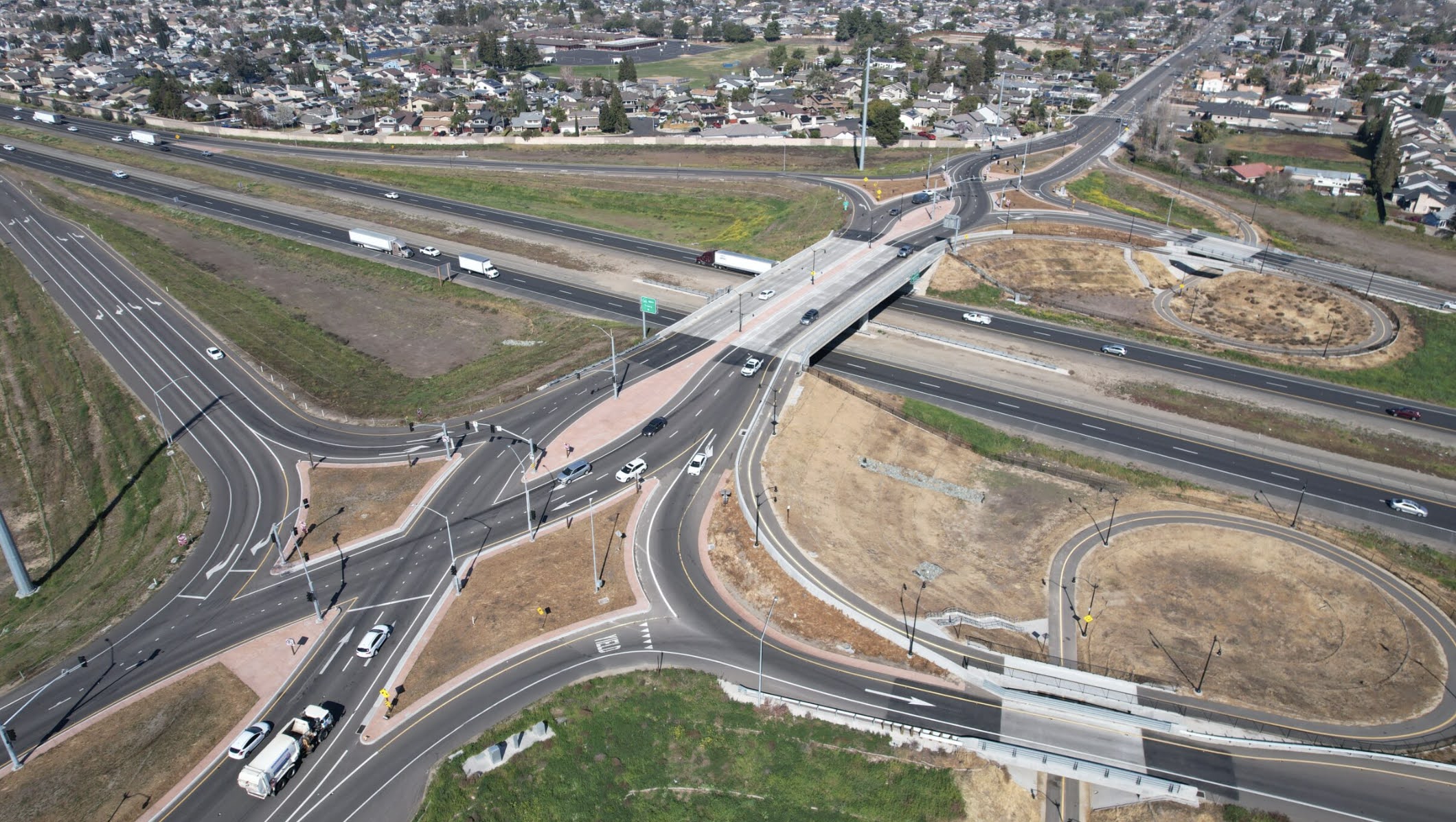 California's First Diverging Diamond Interchange — Aerial View